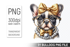 Cute French Bulldog Clipart PNG, Dog illustration Design Product Image 1