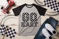 Checkered Varsity Font | Racing Font | Retro Display Font Product Image 5