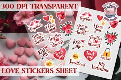 Love sticker Hearts Stickers Sheet St. Valentine&#039;s Heart PNG Product Image 1
