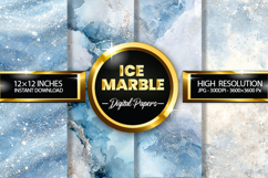 Ice Marble Digital Papers - 04 variations Product Image 1