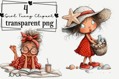 Quirky Girl Funny Clipart Watercolor PNG Product Image 1