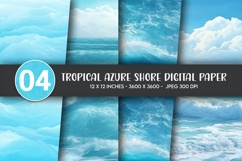 Tropical Azure Shore Digital Paper Product Image 1
