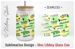 Happy Hour Cocktails Pattern - 16oz LIBBEY GLASS CAN. Product Image 1