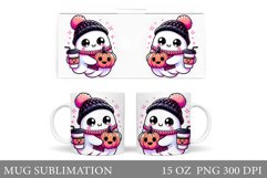 Cute Ghost Mug Design. Cute Halloween Mug Sublimation Product Image 1