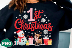 My 1st Christmas PNG, Christmas T-Shirt Product Image 2