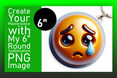 Charming Round Design Keychain PNG , 3D Emoji Product Image 1