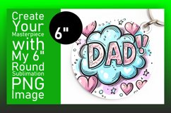 Watercolor Tribute to Father Sublimation : Circle, Keychain, Product Image 1