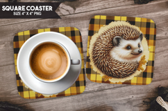 Woodland Animals Square Coaster PNG Bundle, Forest Animals Product Image 11