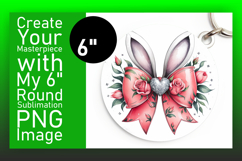 Artful Round Design for Keychains , Easter Bunny Product Image 1
