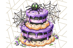 Whimsical Halloween Cake Clipart PNG, Spooky Desserts Product Image 4