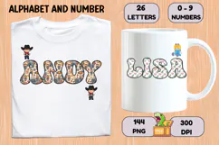 Vintage Toys Alphabet and Numbers PNG 300 DPI Product Image 6