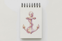 Pink Marine Anchor Rope Ocean Symbol Nautical PNG Summer Product Image 5