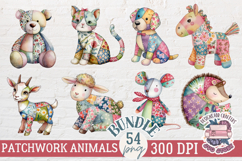 Cute Animals Patchwork Sublimation Bundle 37 PNG Kid Product Image 5
