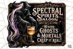 Spectral Spirits Saloon Halloween PNG Sign Graphic Reaper Product Image 3