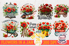 Poppy Flowers Clipart Sublimation Bundle 26 PNG Spring Product Image 4
