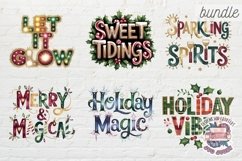 Christmas Clipart Quotes BUNDLE 79 PNG festive Holiday Product Image 3