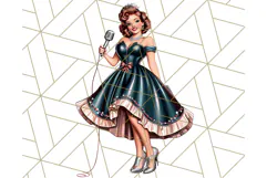 Vintage Glamorous Christmas Party Clipart PNG, Holiday Png Product Image 4