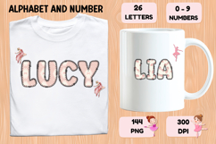 Bellerina Alphabet PNG Cute Ballet Letters Numbers 300 DPI Product Image 6