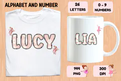 Bellerina Alphabet PNG Cute Ballet Letters Numbers 300 DPI Product Image 6