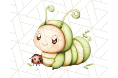 Cute Caterpillar Clipart PNG, Spring Bug Illustrations Product Image 4