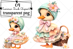 Whimsical Summer Duck Clipart Watercolor PNG Product Image 1
