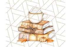 Pumpkin Spice Chibi Girls, Fall Accessories PNG, Cozy Autumn Product Image 4