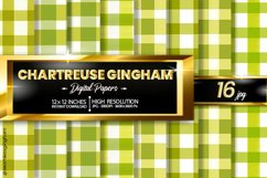 Chartreuse Gingham Digital Papers 16 Variations Product Image 1