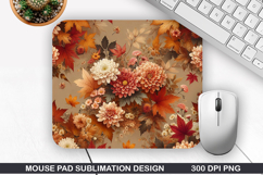 Flowers Mouse Pad Sublimation, Autumn Mouse Pad PNG Design Product Image 1