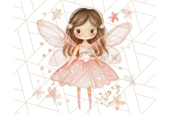 Pastel Pink Fairy Garden Clipart, Enchanted Cottagecore Png Product Image 4
