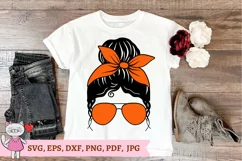 Orange Mom Bun svg, autumn, Hair Sunglasses Headband svg Product Image 5