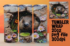 Springtime Tumbler Wrap: 3D Wall Hole with Animals Product Image 1