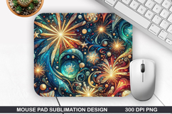 Fireworks Mouse Pad Sublimation, 4th Of July Mouse Pad PNG Product Image 1
