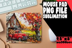 Harvest Truck Sublimation Mouse Pad PNG Print Product Image 1
