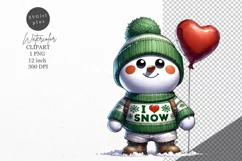 Christmas clipart, Snowman clipart, Winter sublimation Product Image 1