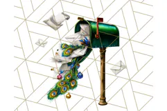 Peacock Christmas Clipart in Jewel Tones, Christmas Png Product Image 4