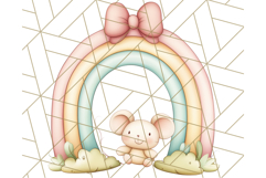 Pastel Plushie Rainbow Clipart PNG, Nursery Baby Animals Png Product Image 4