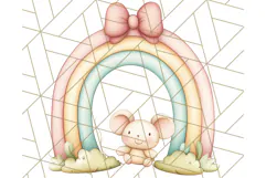 Pastel Plushie Rainbow Clipart PNG, Nursery Baby Animals Png Product Image 4