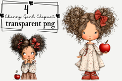 Watercolor Cherry Girl Clipart Watercolor PNG Product Image 1
