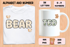 Teddy Bear Alphabet PNG - Letters &amp; Numbers Clipart 300 DPI Product Image 6