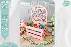 Happy Mother's day crate, treats Box Glowforge Laser cut svg Product Image 1