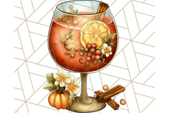 Fall Drink Clipart PNG, Cozy Autumn Cocoa and Latte Art Product Image 4
