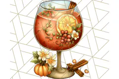 Fall Drink Clipart PNG, Cozy Autumn Cocoa and Latte Art Product Image 4