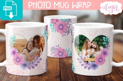 Floral Photo Mug template sublimation PNG, customizable mug Product Image 2