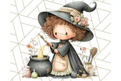 Spooky Little Witches Halloween Clipart PNG Product Image 4