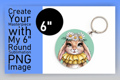 Whimsical Round Design Car Coaster Template , Cute Bunny Product Image 1