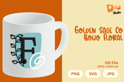 Golden Sage Co Boho Floral Monogram Product Image 1