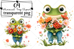 Whimsical Frog Clipart Watercolor PNG Product Image 1