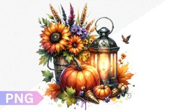 Autumn Harvest Pumpkin Sublimation - Pumpkin Clipart Design Product Image 1