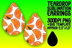 Neon Burst Teardrop Earring Sublimation Design Product Image 1