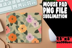 Boho Chic Watercolor Mouse Pad Flower Design PNG Product Image 1